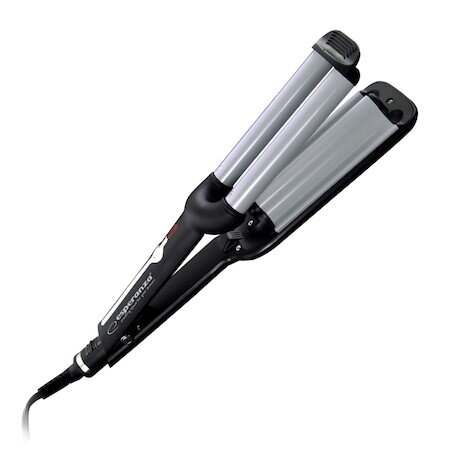 Ретро преса за коса Esperanza Isabella EBL013, 55W, Керамично покритие, 200 C, Черен/сив